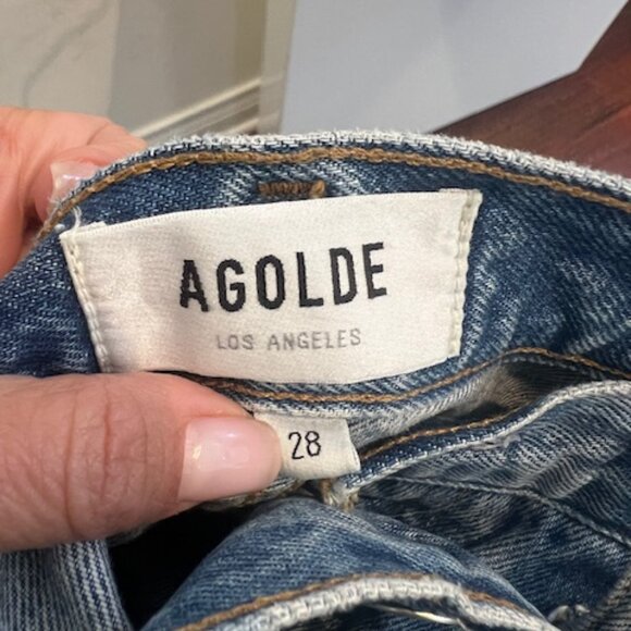 AGOLDE Riley High Rise Cropped Straight Jeans in Frequency Size 28 - Picture 5 of 9